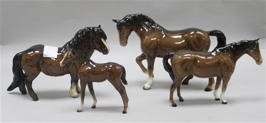 A collection of Beswick horses